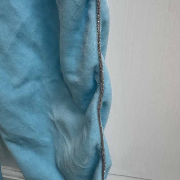 Girls 3T Light Blue with Silver Stripe Velour Like Pants - Picture 2 of 5